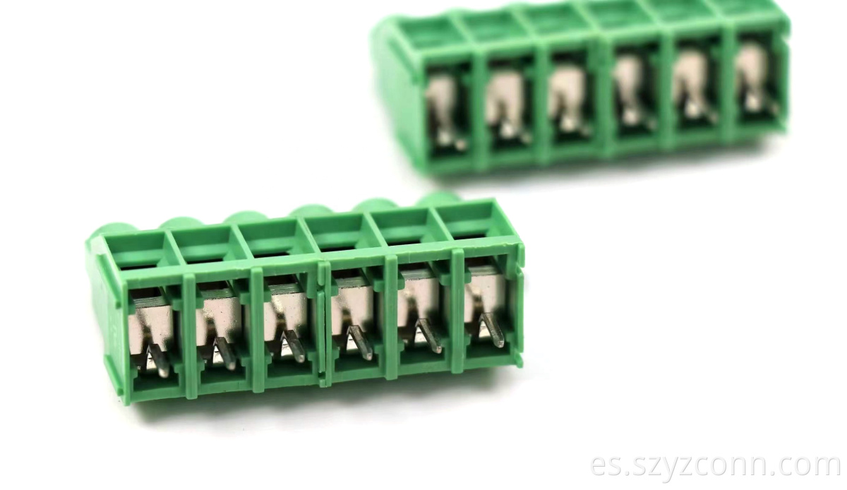 6.35mm Pitch PCB Universal Screw Terminal Blocks Green 6P